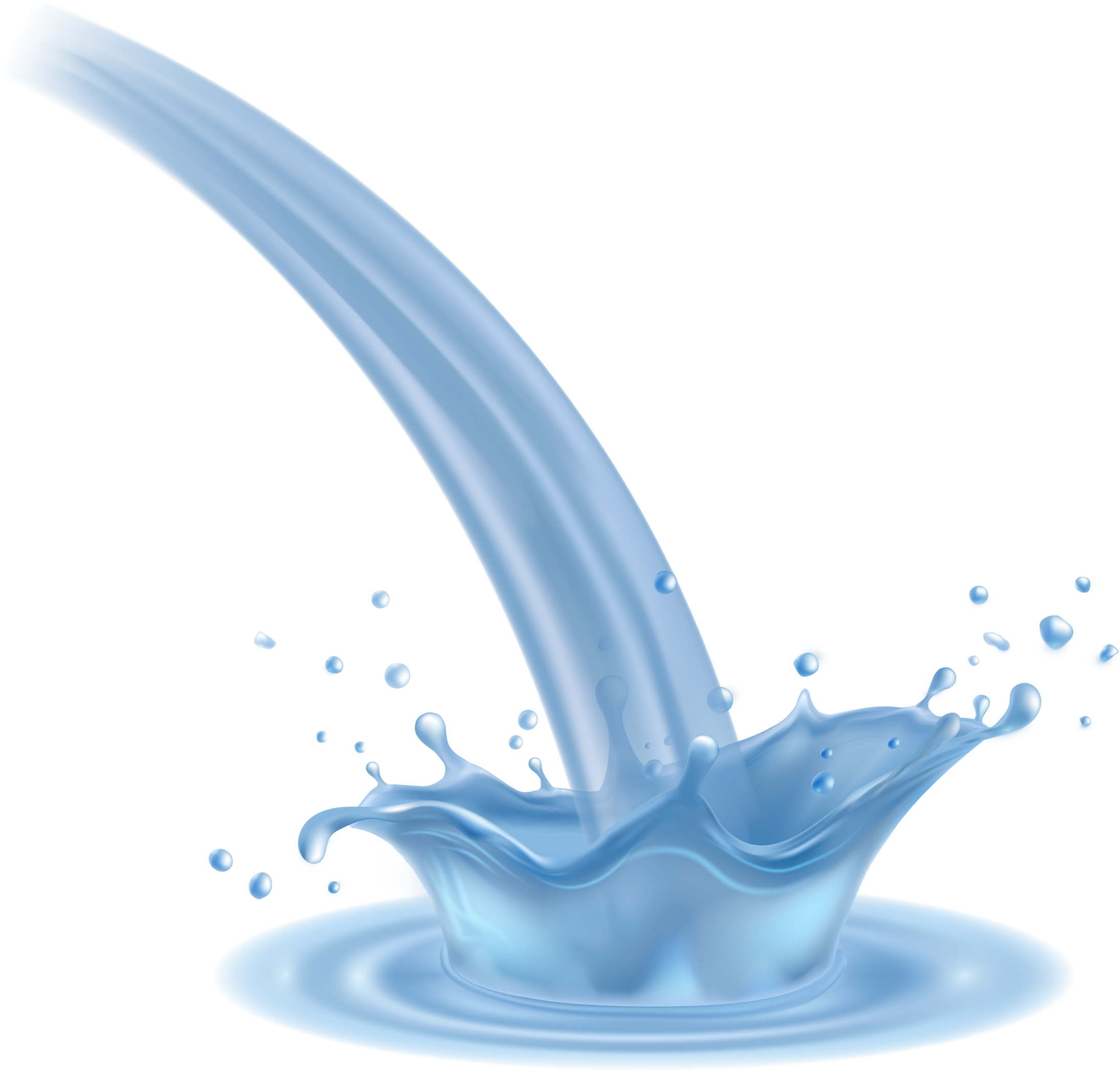 Realistic water splash. and Water flow